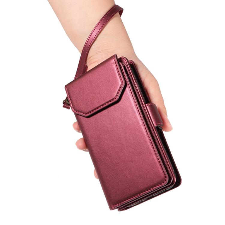 For Galaxy S26 Edge 5G Multi Card Wallet Leather Phone Case with Strap