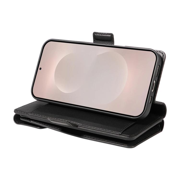 For Galaxy S26 Edge 5G Multi Card Wallet Leather Phone Case with Strap