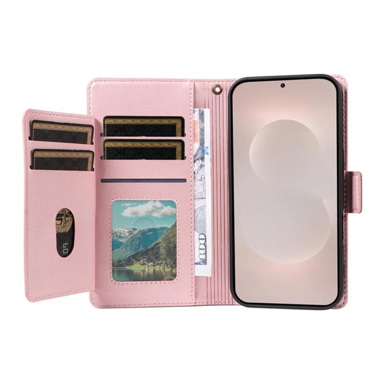 For Galaxy S26 Edge 5G Multi Card Wallet Leather Phone Case with Strap