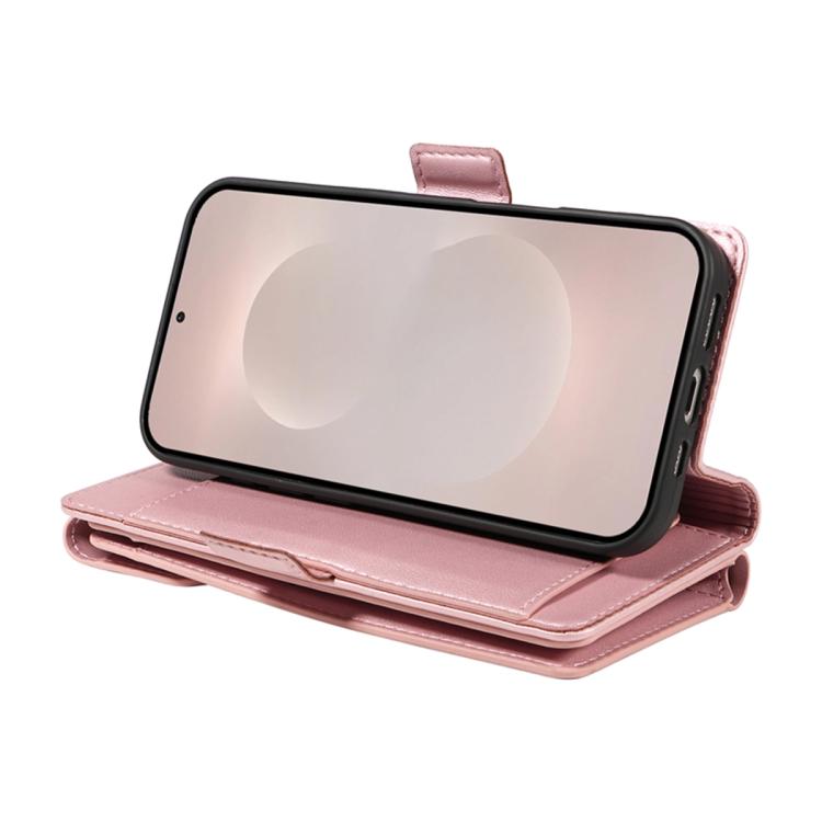 For Galaxy S26 Edge 5G Multi Card Wallet Leather Phone Case with Strap