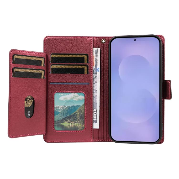 For Galaxy S26 5G Multi Card Wallet Leather Phone Case with Strap