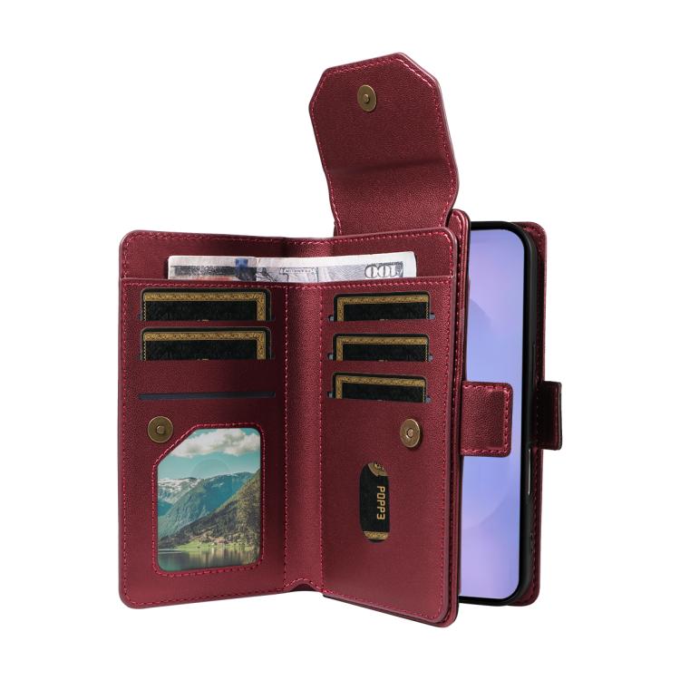 For Galaxy S26 5G Multi Card Wallet Leather Phone Case with Strap