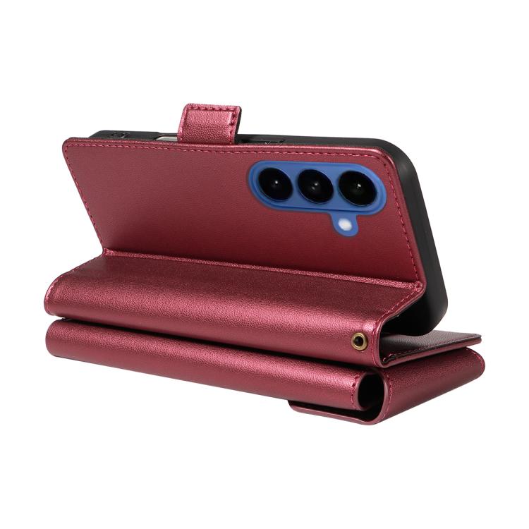 For Galaxy S26 5G Multi Card Wallet Leather Phone Case with Strap
