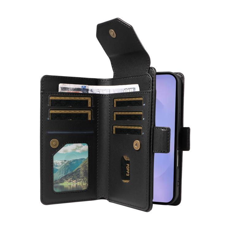 For Galaxy S26 5G Multi Card Wallet Leather Phone Case with Strap