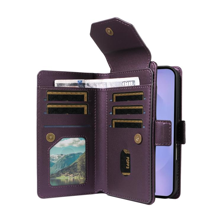 For Galaxy S26 5G Multi Card Wallet Leather Phone Case with Strap