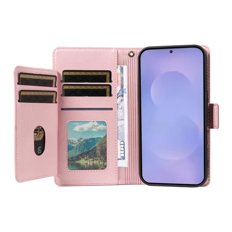 For Galaxy S26 5G Multi Card Wallet Leather Phone Case with Strap