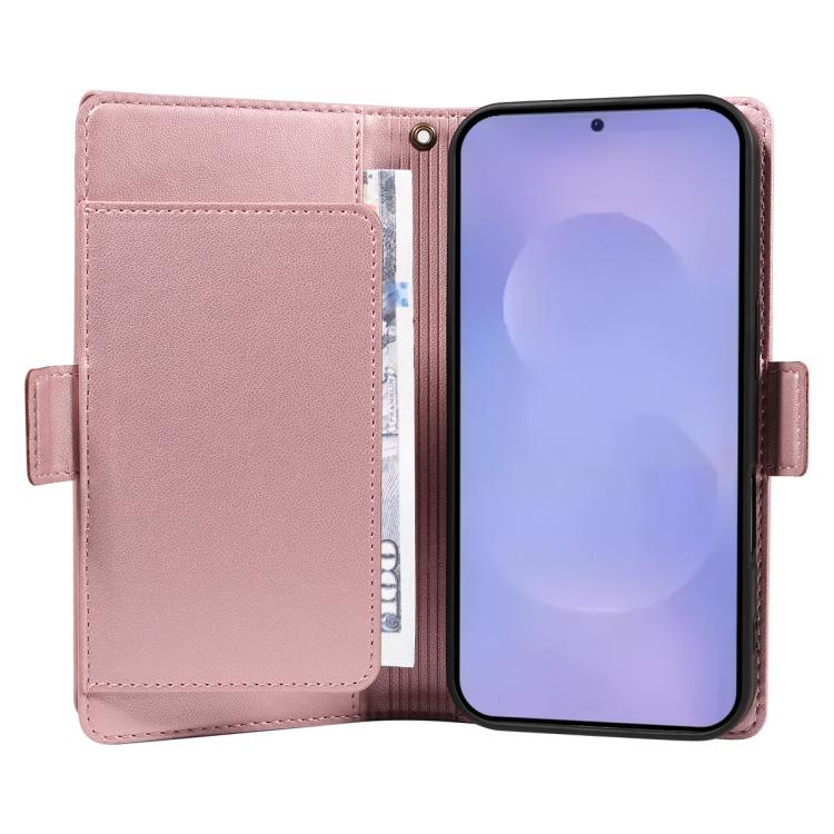 For Galaxy S26 5G Multi Card Wallet Leather Phone Case with Strap