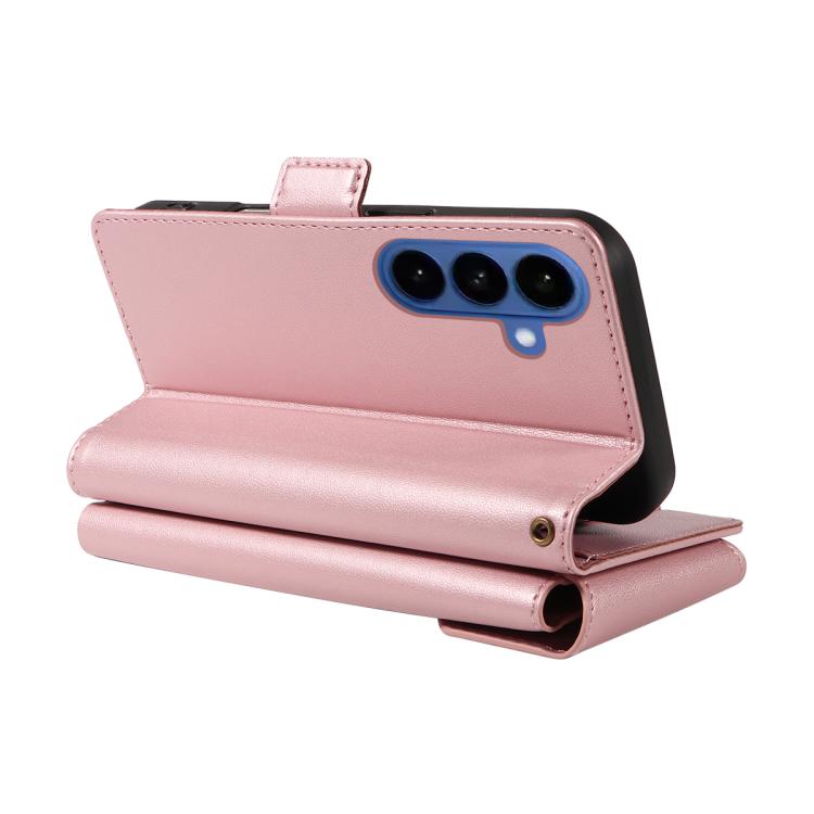 For Galaxy S26 5G Multi Card Wallet Leather Phone Case with Strap