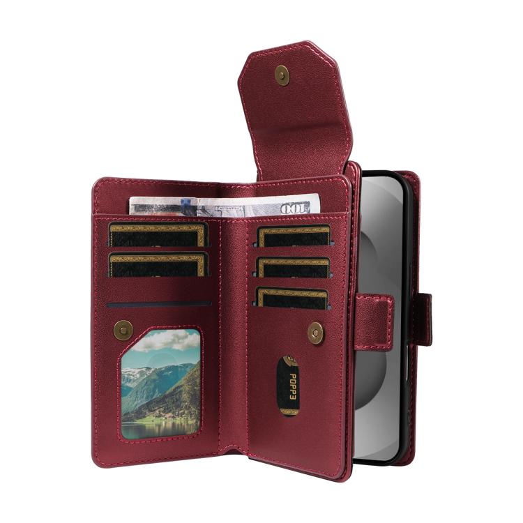 For Galaxy S26 Ultra 5G Multi Card Wallet Leather Phone Case with Strap