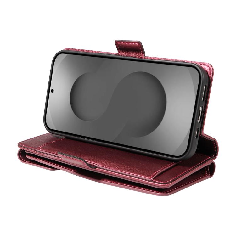 For Galaxy S26 Ultra 5G Multi Card Wallet Leather Phone Case with Strap