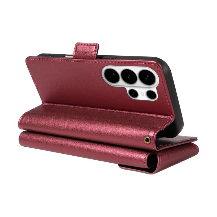 For Galaxy S26 Ultra 5G Multi Card Wallet Leather Phone Case with Strap