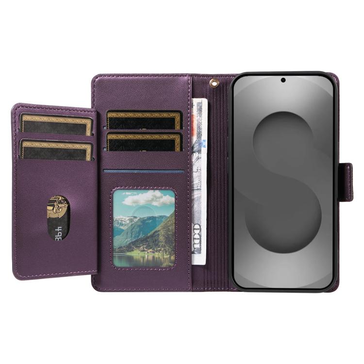 For Galaxy S26 Ultra 5G Multi Card Wallet Leather Phone Case with Strap