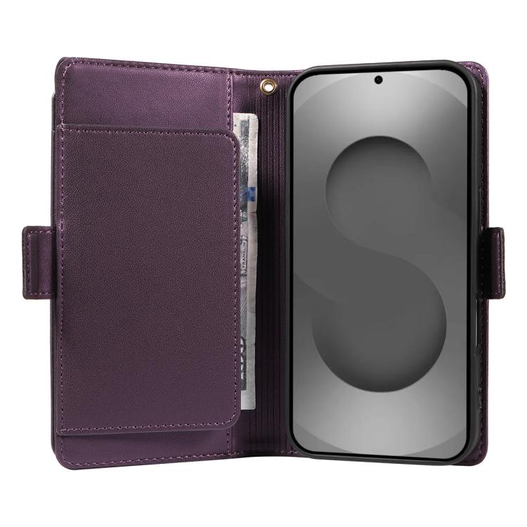 For Galaxy S26 Ultra 5G Multi Card Wallet Leather Phone Case with Strap