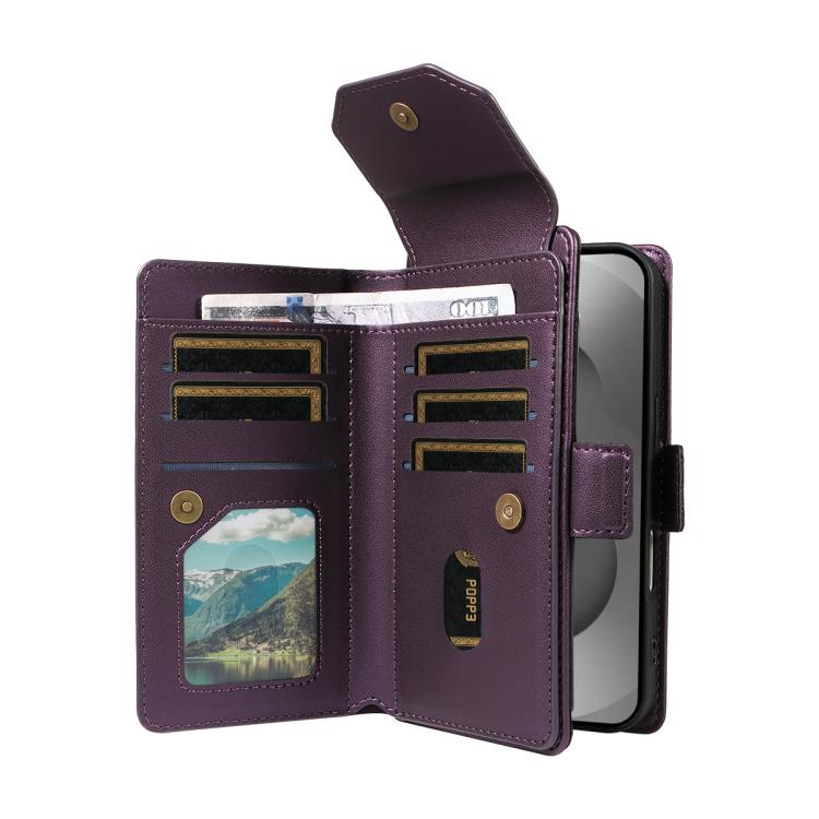 For Galaxy S26 Ultra 5G Multi Card Wallet Leather Phone Case with Strap