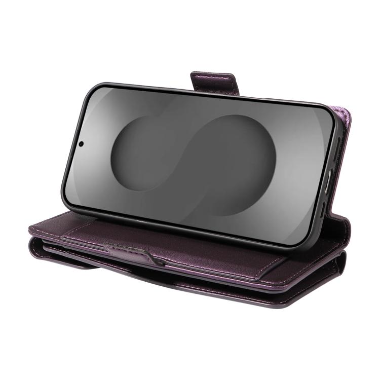 For Galaxy S26 Ultra 5G Multi Card Wallet Leather Phone Case with Strap