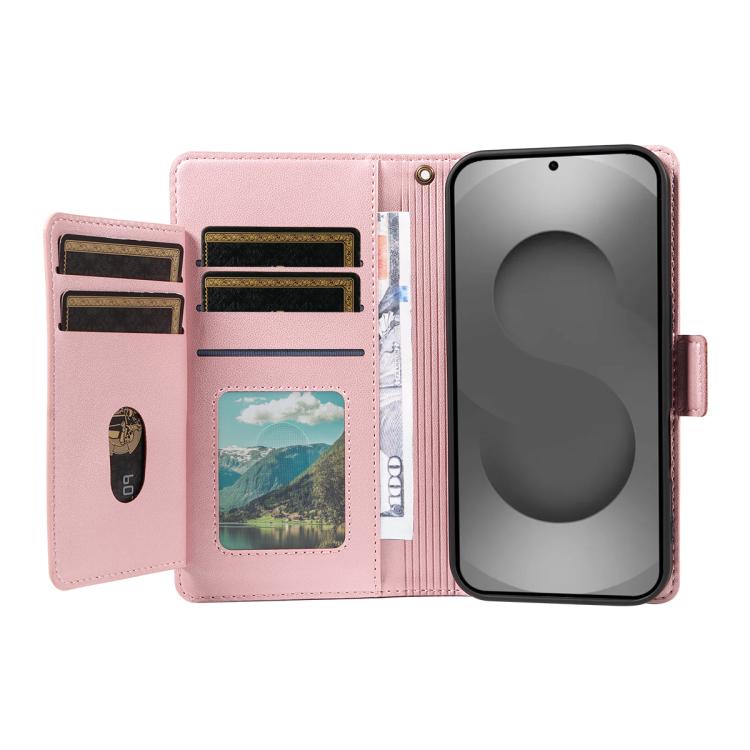For Galaxy S26 Ultra 5G Multi Card Wallet Leather Phone Case with Strap