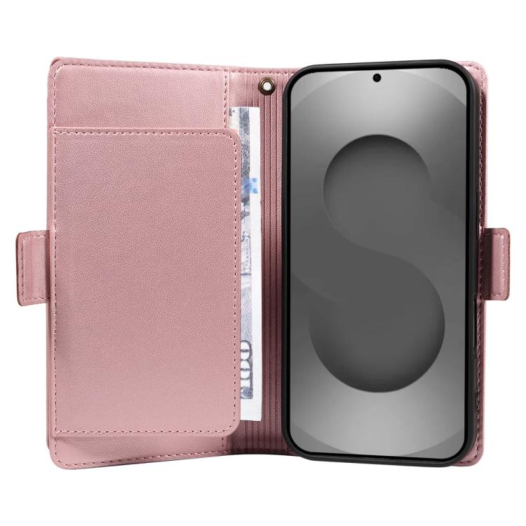 For Galaxy S26 Ultra 5G Multi Card Wallet Leather Phone Case with Strap
