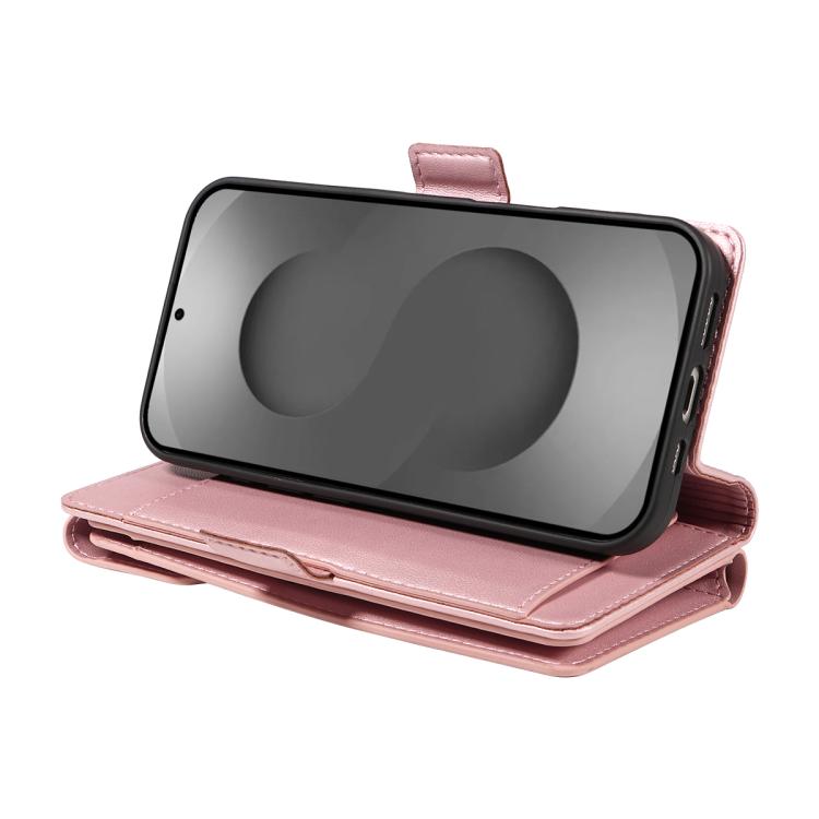 For Galaxy S26 Ultra 5G Multi Card Wallet Leather Phone Case with Strap