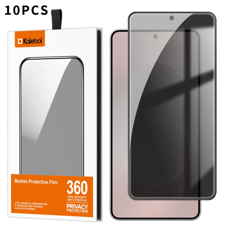 For Samsung Galaxy S26 Edge 5G 10pcs Kalebol High-Aluminum Screen-Printed Full-Coverage Black-Border Privacy Tempered Glass Film