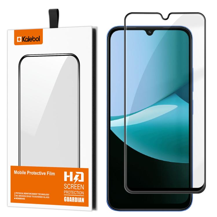 For Redmi 15C 5G / 4G Global 171mm Kalebol High-Aluminum Screen-Printed Full-Coverage Anti-Fingerprint Black-Bordered HD Tempered Glass Film