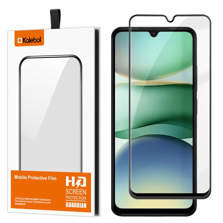 For Redmi A5 4G 171.7mm EU Kalebol High-Aluminum Screen-Printed Full-Coverage Anti-Fingerprint Black-Bordered HD Tempered Glass Film
