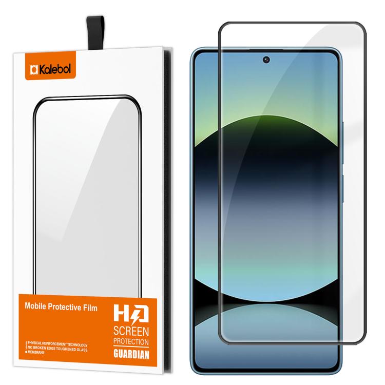 For Redmi Note 14S Kalebol High-Aluminum Screen-Printed Full-Coverage Anti-Fingerprint Black-Bordered HD Tempered Glass Film