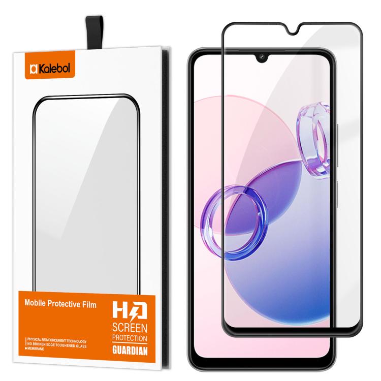 For Redmi 13C 5G Kalebol High-Aluminum Screen-Printed Full-Coverage Anti-Fingerprint Black-Bordered HD Tempered Glass Film