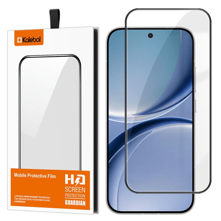 For Redmi Turbo 5 5G / Poco X8 Pro 5G Kalebol High-Aluminum Screen-Printed Full-Coverage Anti-Fingerprint Black-Bordered HD Tempered Glass Film