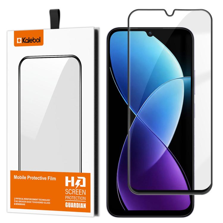 For Redmi R70 5G Kalebol High-Aluminum Screen-Printed Full-Coverage Anti-Fingerprint Black-Bordered HD Tempered Glass Film