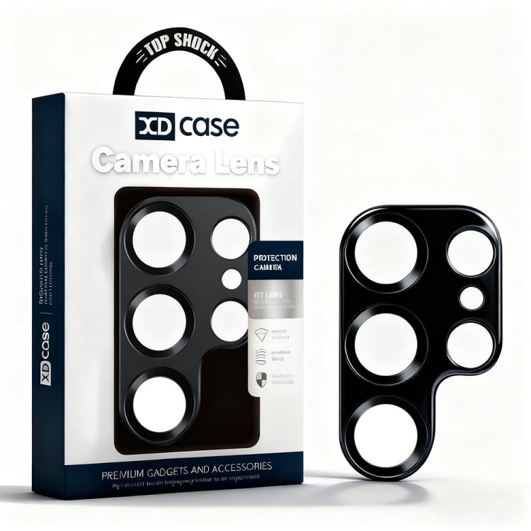 For Samsung Galaxy S25 Ultra 5G XDcase Titanium Alloy Hollow Camera Lens Protector - Black