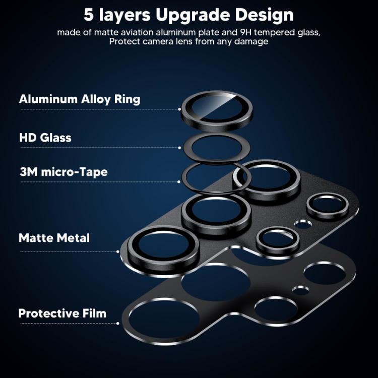 For Samsung Galaxy S25 Ultra 5G XDcase Frosted Armor Metal + Tempered Glass Camera Lens Film