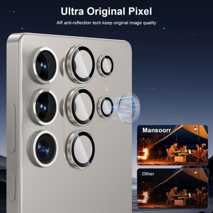 For Samsung Galaxy S24 Ultra 5G XDcase Frosted Armor Metal + Tempered Glass Camera Lens Film