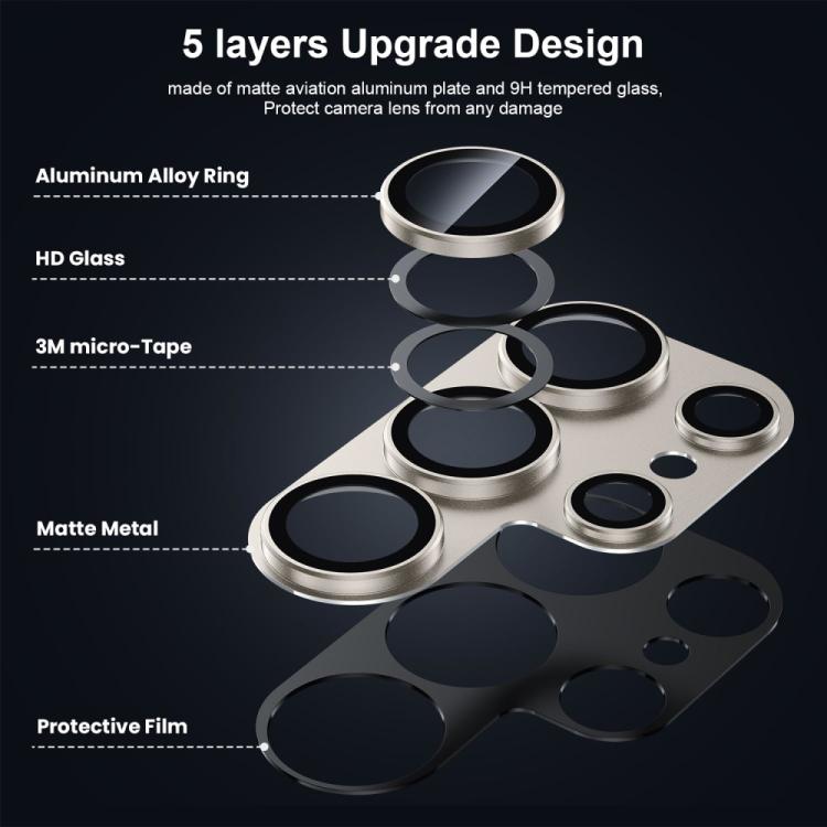 For Samsung Galaxy S24 Ultra 5G XDcase Frosted Armor Metal + Tempered Glass Camera Lens Film