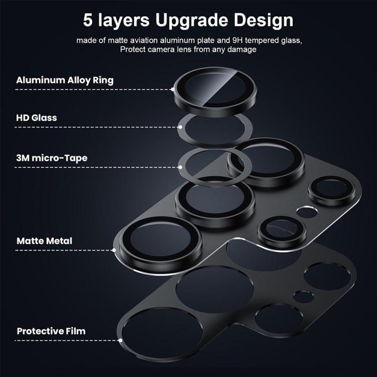 For Samsung Galaxy S24 5G XDcase Frosted Armor Metal + Tempered Glass Camera Lens Film