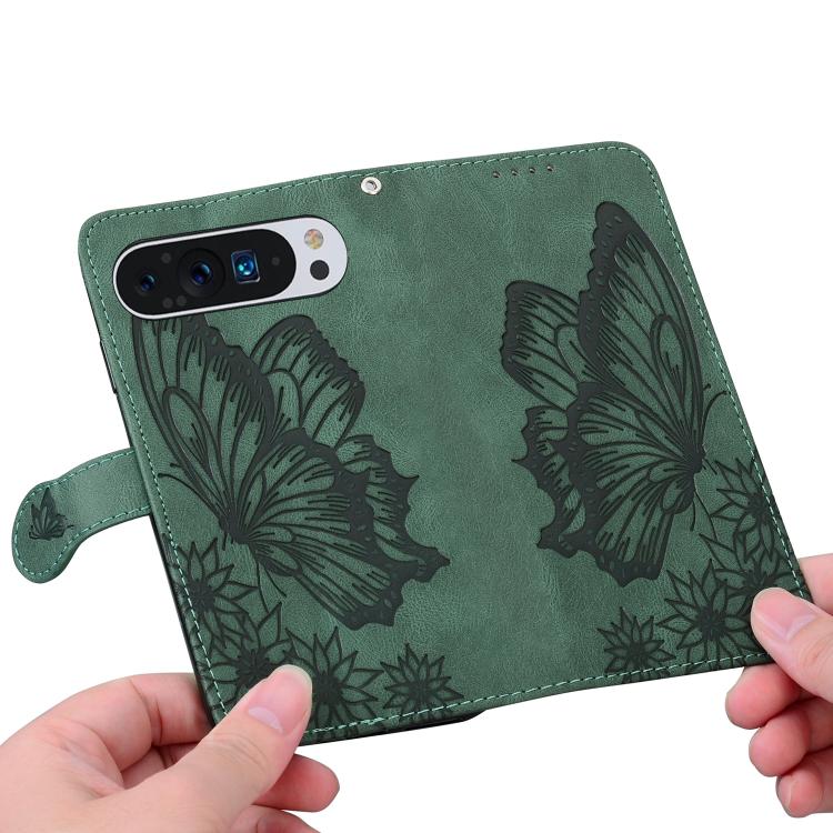 For Google Pixel 9 Pro XL / 10 Pro XL Retro Skin Feel Butterflies Embossing Horizontal Flip Leather Phone Case
