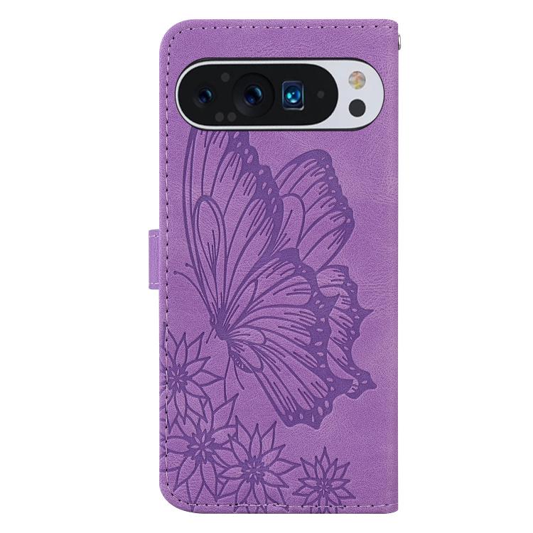 For Google Pixel 9 Pro XL / 10 Pro XL Retro Skin Feel Butterflies Embossing Horizontal Flip Leather Phone Case