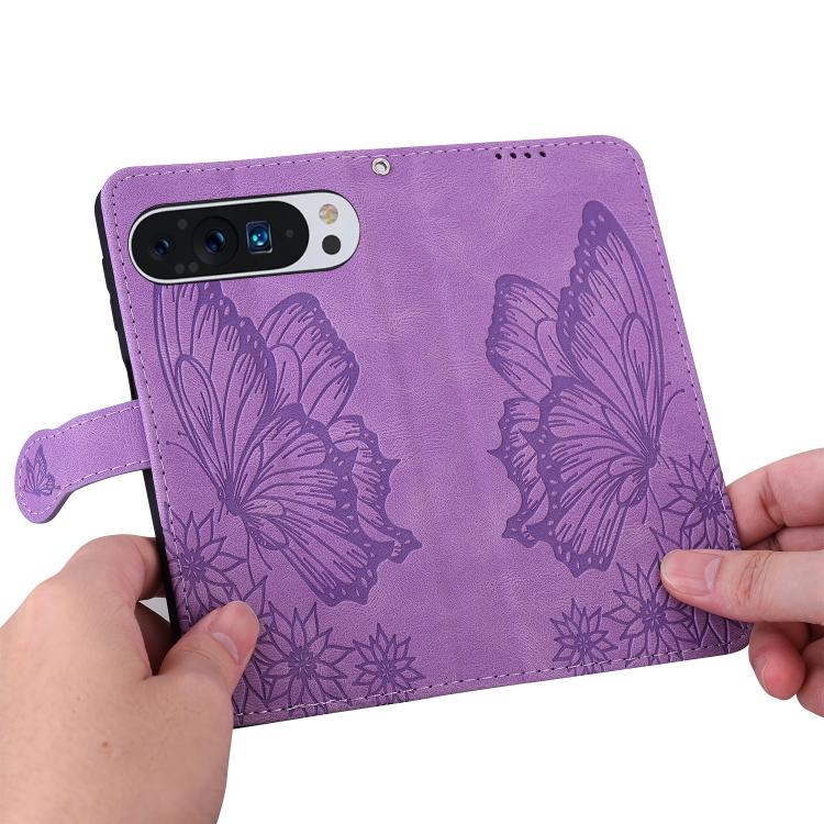 For Google Pixel 9 Pro XL / 10 Pro XL Retro Skin Feel Butterflies Embossing Horizontal Flip Leather Phone Case