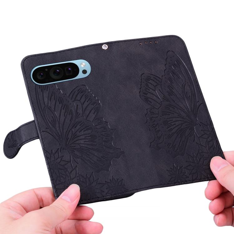 For Google Pixel 9 / 10 Pro Retro Skin Feel Butterflies Embossing Horizontal Flip Leather Phone Case