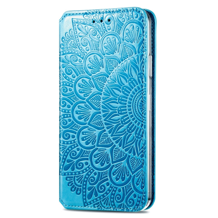 For iPhone 12 mini Blooming Mandala Embossed Pattern Magnetic Horizontal Flip Leather Case with Holder & Card Slots & Wallet