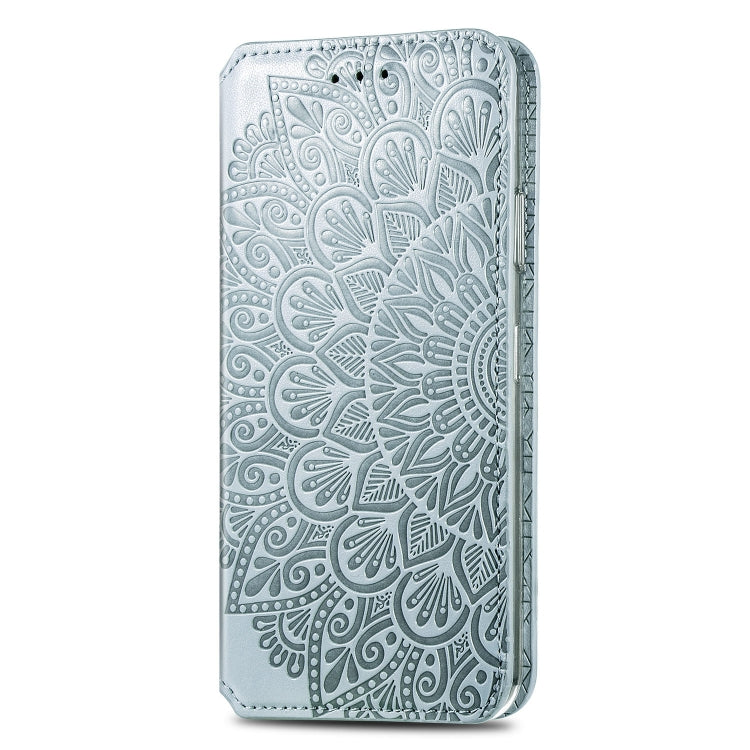 For iPhone 12 mini Blooming Mandala Embossed Pattern Magnetic Horizontal Flip Leather Case with Holder & Card Slots & Wallet