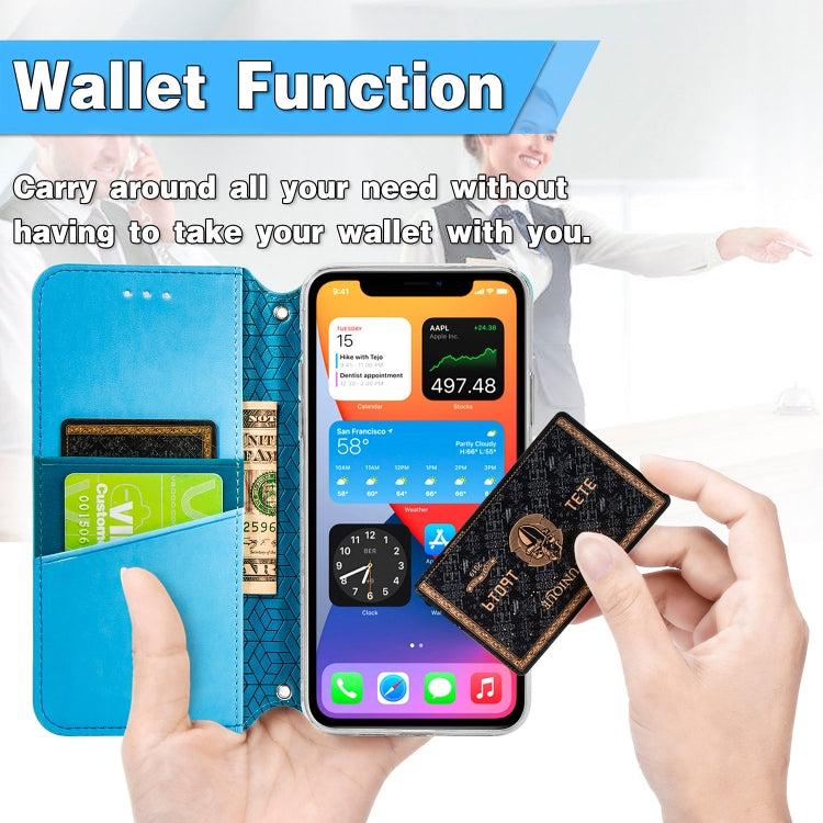 For iPhone 12 / 12 Pro Blooming Mandala Embossed Pattern Magnetic Horizontal Flip Leather Case with Holder & Card Slots & Wallet