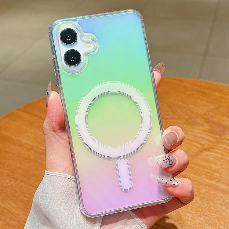 For Samsung Galaxy A06 5G / 4G Gradient Color MagSafe Airbag Full Coverage Phone Case - Rainbow
