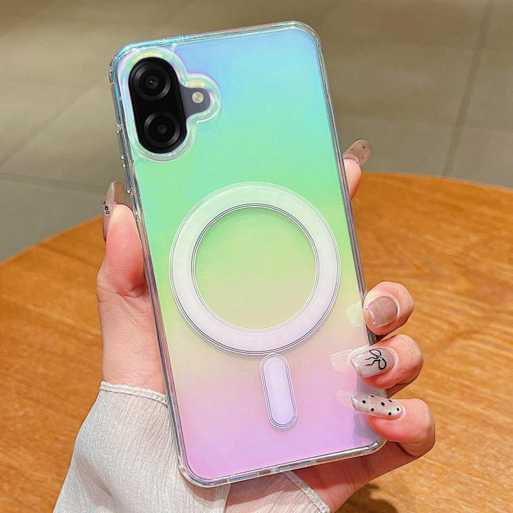 For Galaxy A07 5G Gradient Color MagSafe Airbag Full Coverage Phone Case - Rainbow