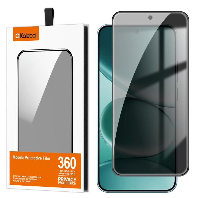 For Redmi Note 15 Pro 5G Global 163.6mm Kalebol High-Aluminum Screen-Printed Full-Coverage Black-Border Privacy Tempered Glass Film