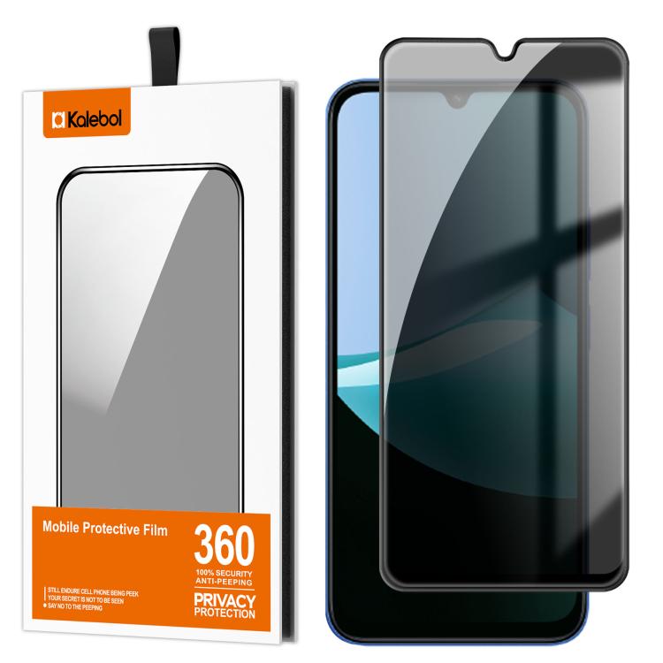 For Redmi 15C 5G / 4G Global 171mm Kalebol High-Aluminum Screen-Printed Full-Coverage Black-Border Privacy Tempered Glass Film
