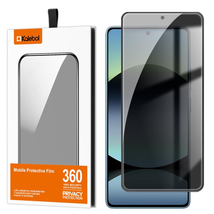 For Redmi Note 14S Kalebol High-Aluminum Screen-Printed Full-Coverage Black-Border Privacy Tempered Glass Film