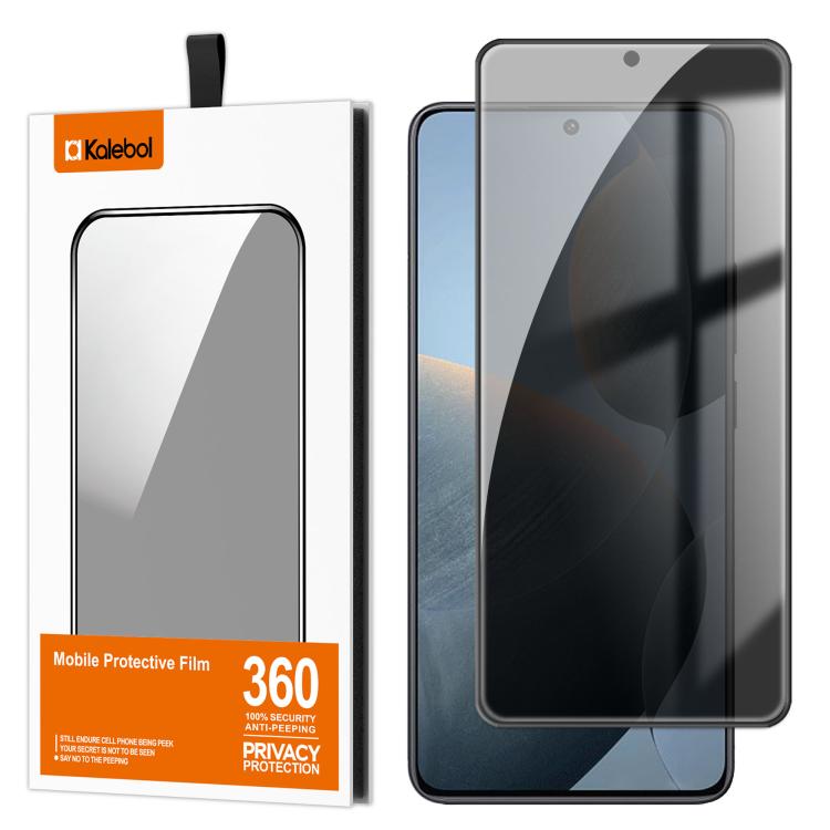 For Redmi K70E 5G Kalebol High-Aluminum Screen-Printed Full-Coverage Black-Border Privacy Tempered Glass Film