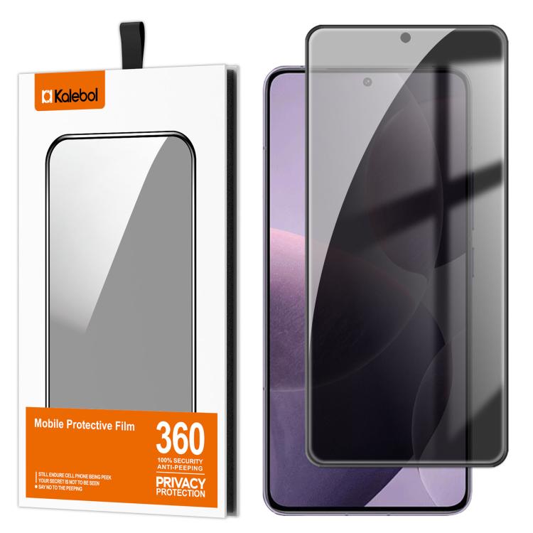 For Redmi K70 Kalebol High-Aluminum Screen-Printed Full-Coverage Black-Border Privacy Tempered Glass Film