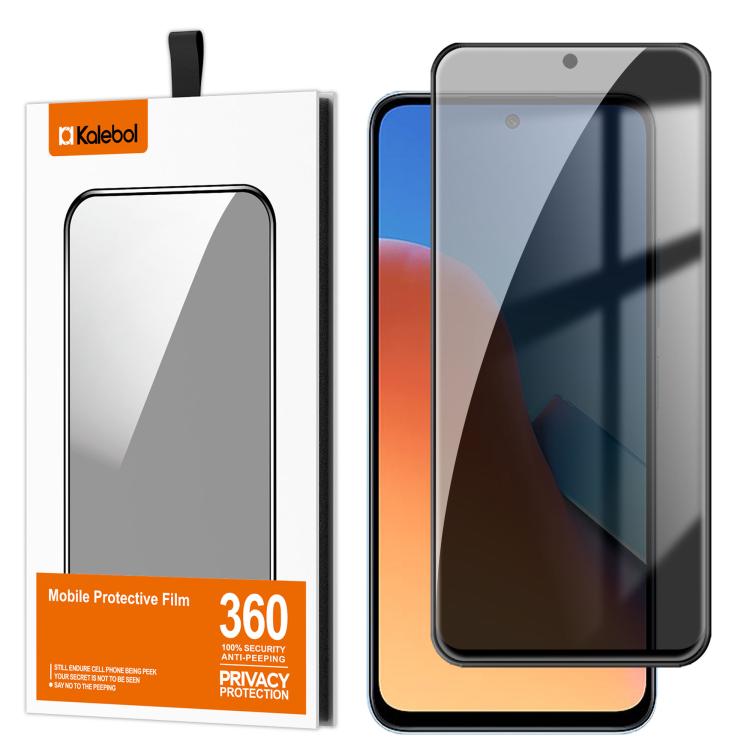 For Redmi 12 4G Kalebol High-Aluminum Screen-Printed Full-Coverage Black-Border Privacy Tempered Glass Film