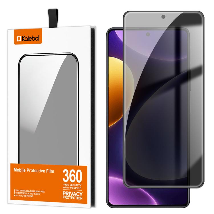 For Redmi Note 12 Turbo Kalebol High-Aluminum Screen-Printed Full-Coverage Black-Border Privacy Tempered Glass Film